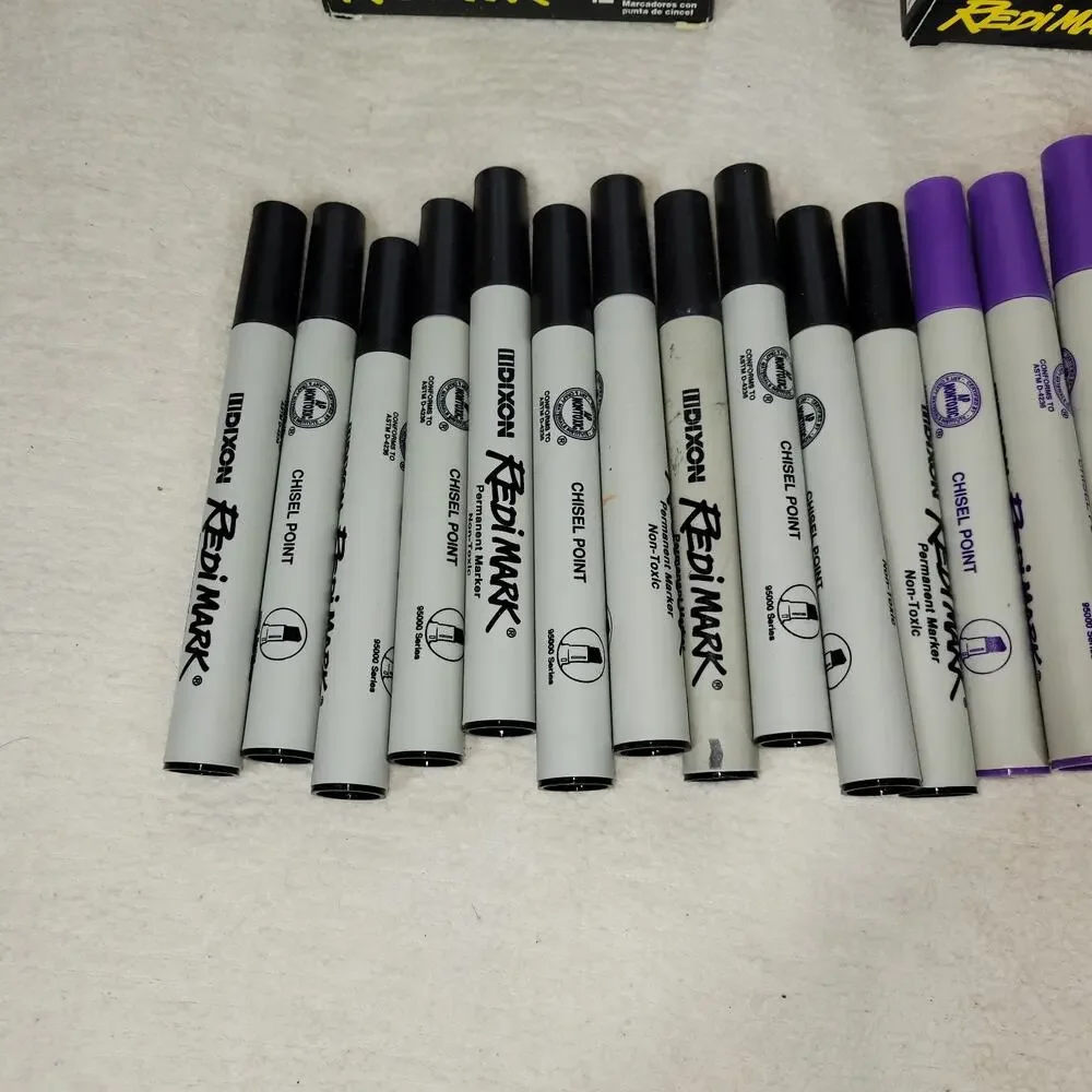 Dixon Industrial RediMark Permanent Markers Chisel Point Metal Barrel Box Art